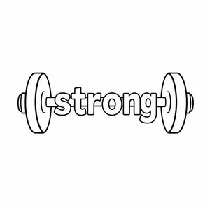 The word strong inside a barbell