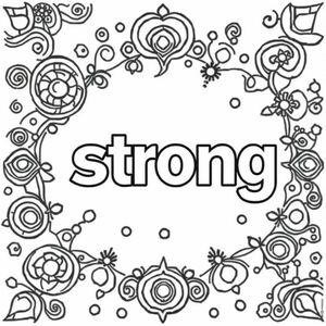 The word strong with zentangle background