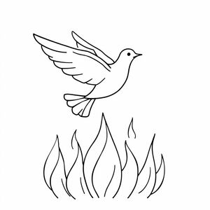 pentecost sunday dove with flames