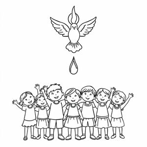 create colouring page of pentecost sunday holy spirit