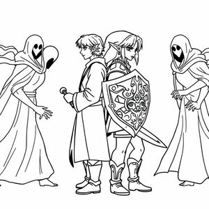 Frodo and Link from Zelda, Fighting Wringwraiths together