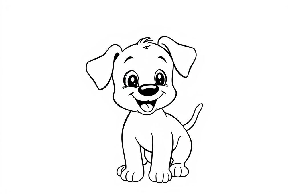 A playing puppy, cartoon syle