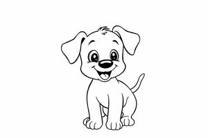 A playing puppy, cartoon syle