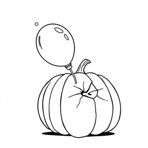 A water balloon after smashing on a pumpkin