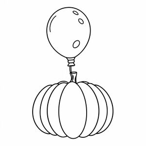 A water balloon after popping after hitting a pumpkin