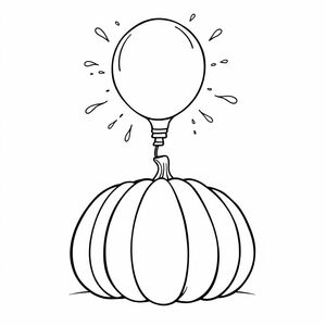 water balloon bursting over a pumpkin with splashes