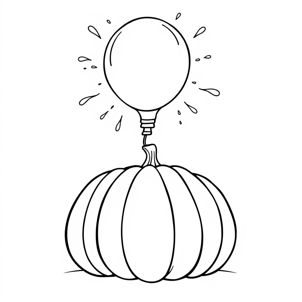 water balloon bursting over a pumpkin with splashes
