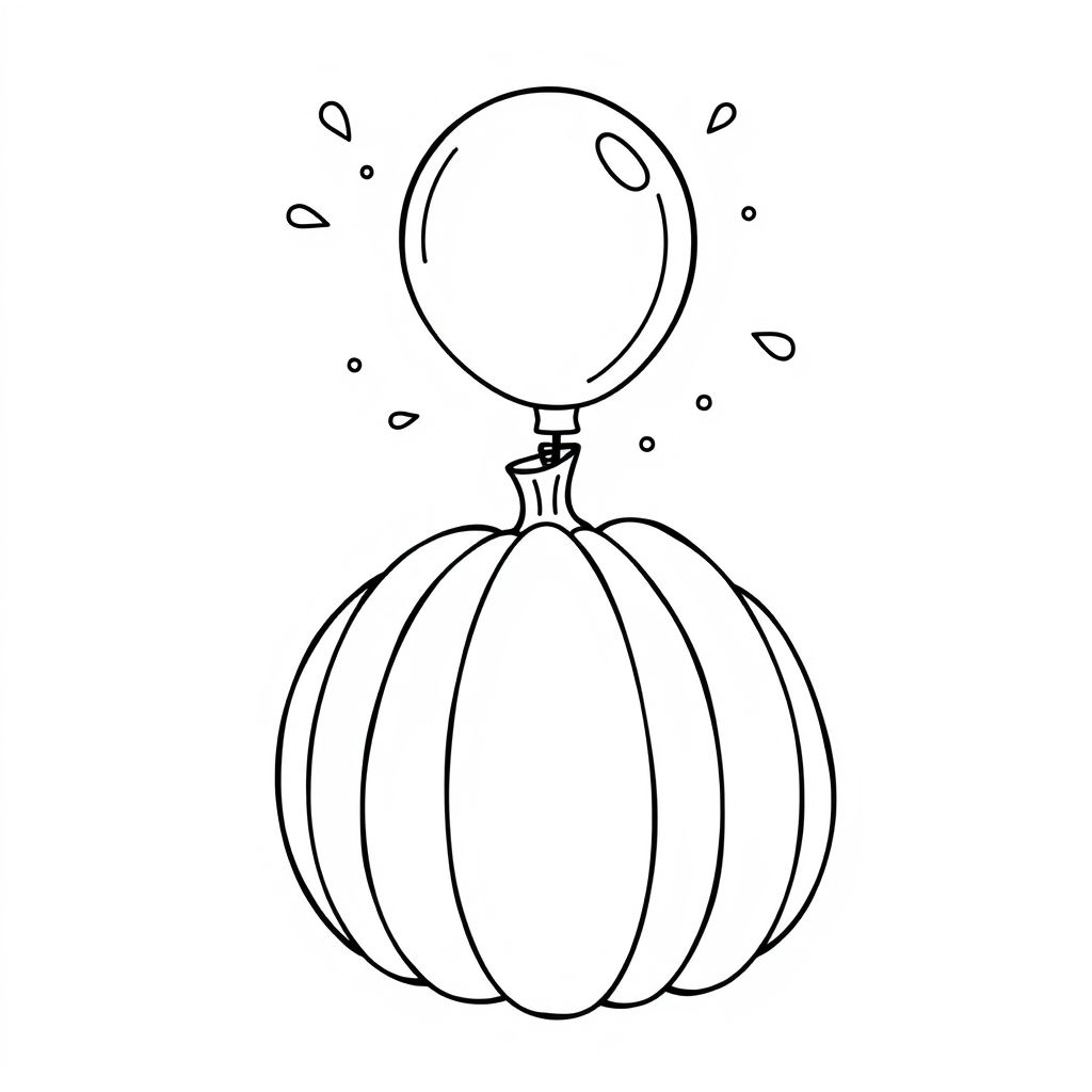 a water balloon bursts over a pumpkin with splashes going everywhere