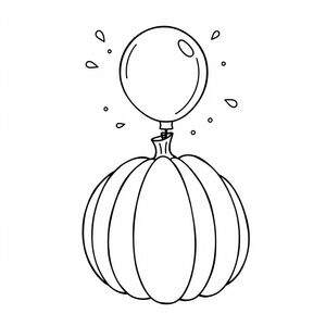 a water balloon bursts over a pumpkin with splashes going everywhere
