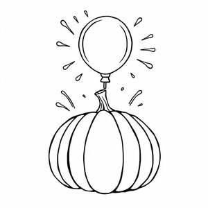 a water balloon has popped over a pumpkin with splashes all around