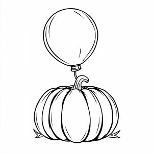 a popped open water balloon that hoovers over a pumpkin