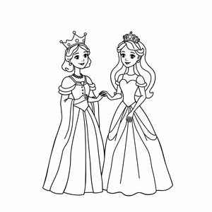 A queen and a princess at a royal ball