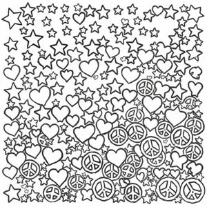 overload the page with stars hearts and peace signs 