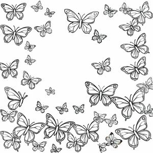 fill up the page with outline of butterflys
