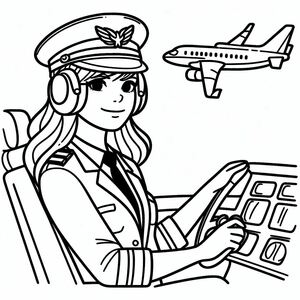 A woman in a pilot's uniform holding a clipboard