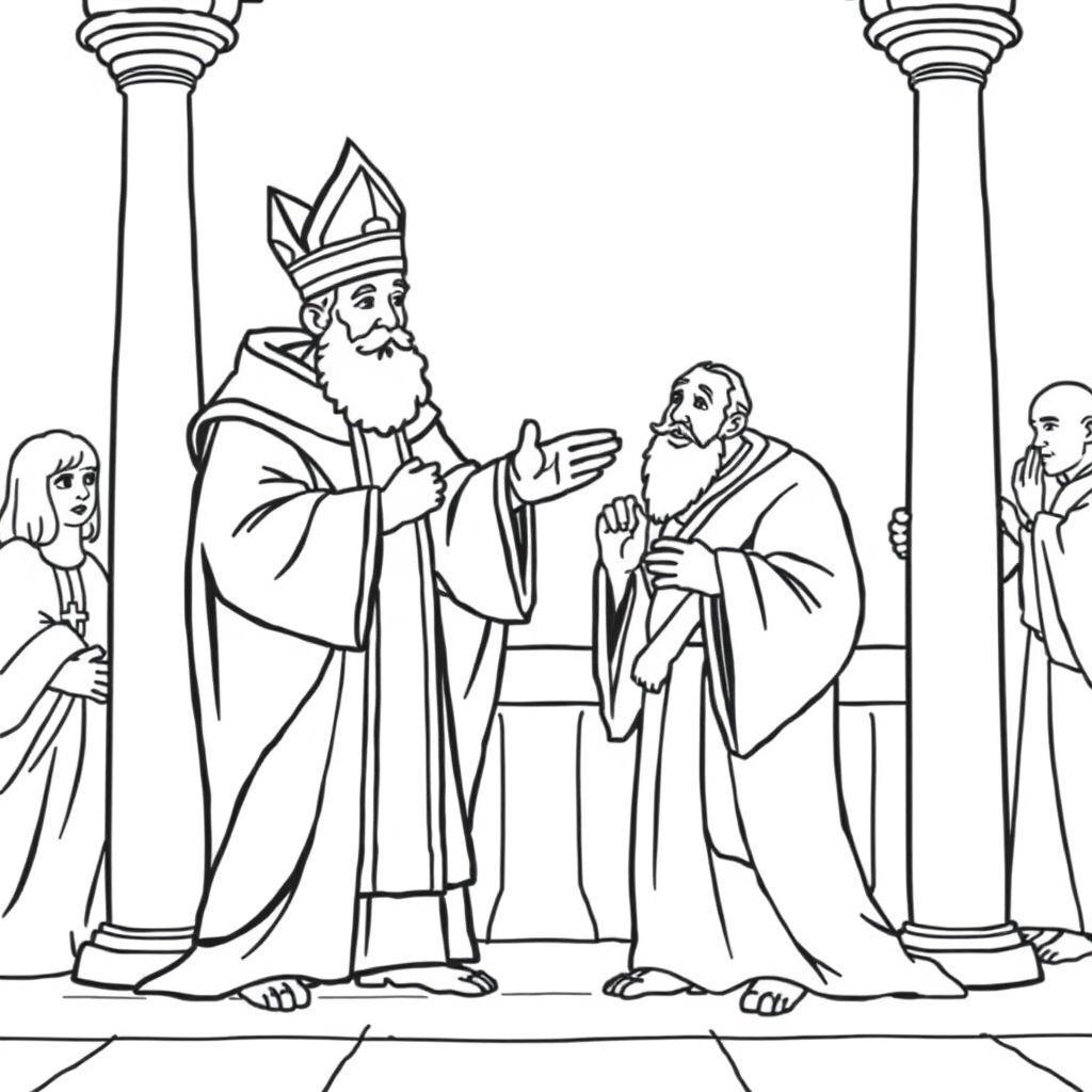 Picture of st. Nicolas slapping the heretic arius at the council of nicea