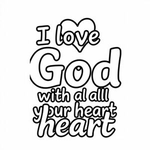 Generate word art that says "I love God with all my heart"