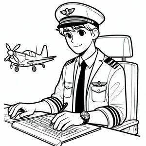 A man in uniform using a laptop computer