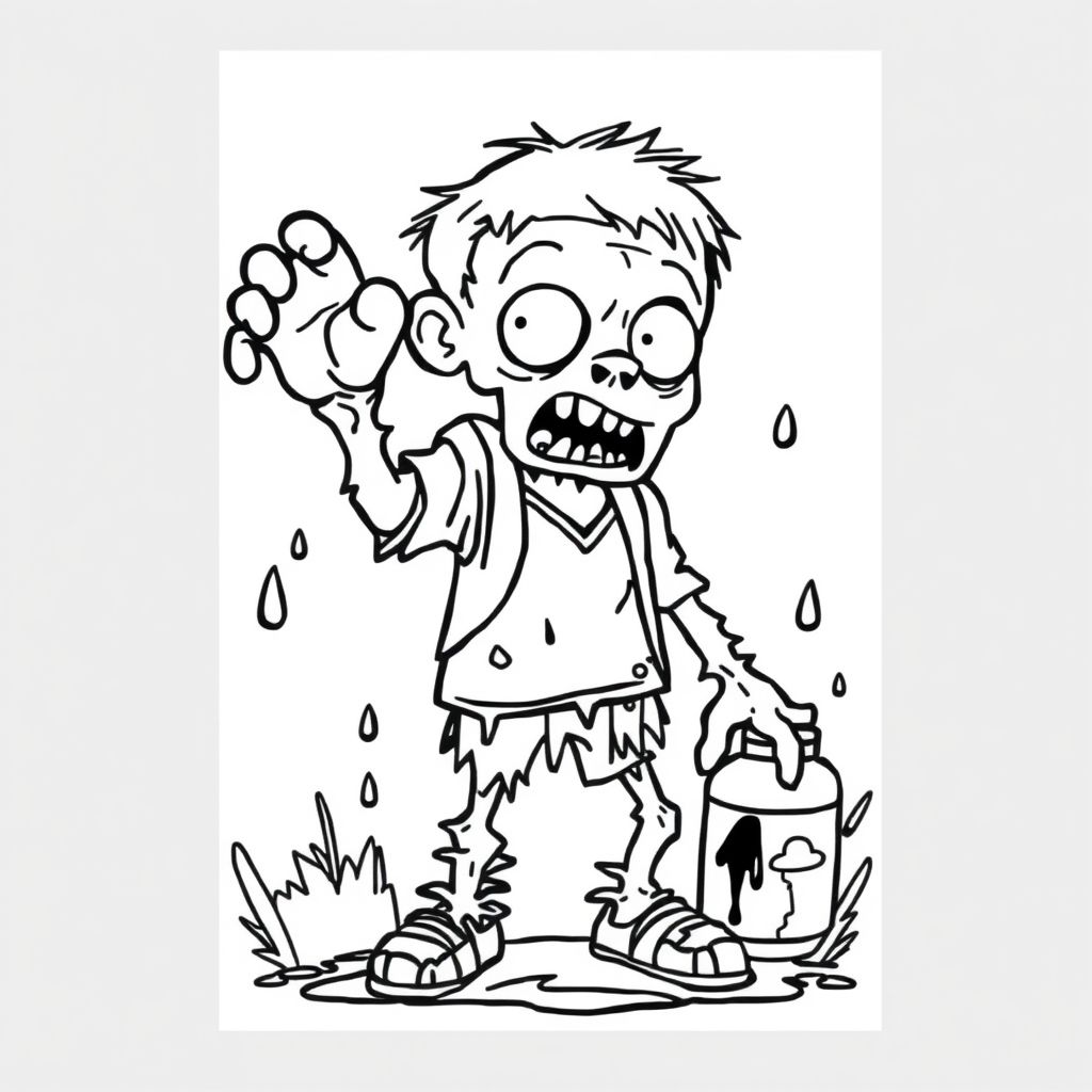 Advert with a cartoon zombie selling detergent to get out blood