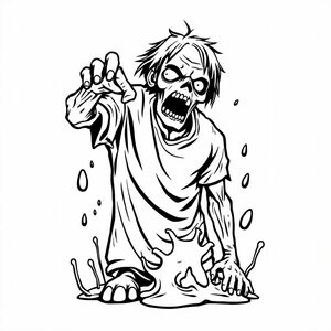 T shirt design zombie advertisement of washing powder for getting out blood