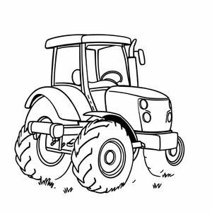 A simple tractor with not much details, so it can be colored by a very young kid 