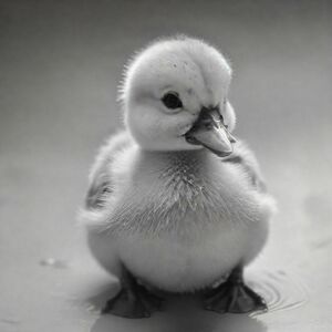 Cute duckling that is smiling with solid black eyes. Also label "DUCK" underneath it in a bubble outline to color 