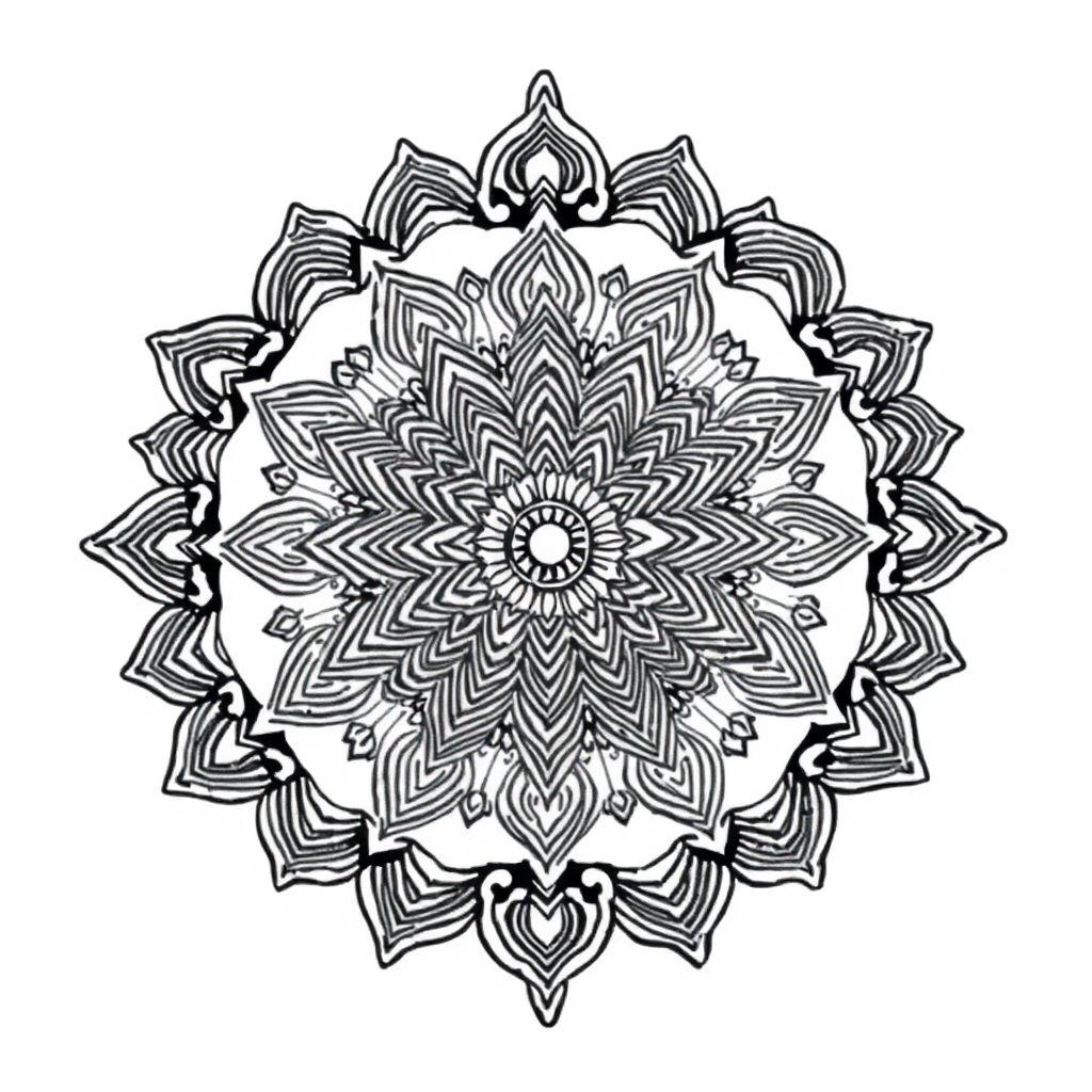 Mandala with detailed tribal and henna-style patterns