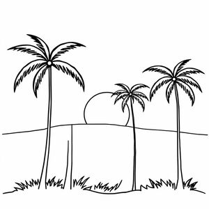 sunrise with palm trees
