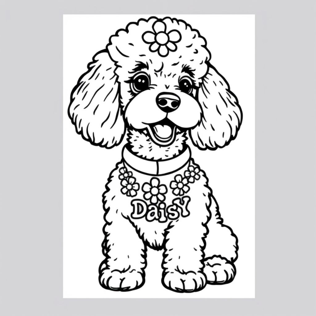 một xù với một coller có tên Daisy