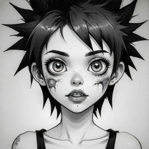 zombie woman, zombie hooker manga/anime style