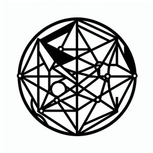 A black and white image of a geometric object