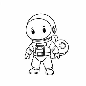 Tàu vũ trụ phi hành gia phong cách hoạt hình không gian chibi