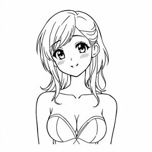  phụ nữ, phong cách anime / manga, hiển thị núm vú 