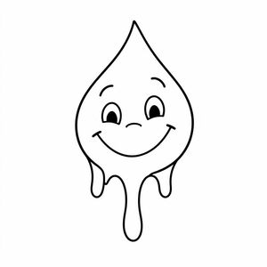 melting happy face, bold lines, black and white, cartoon style, simplistic happy face, :)