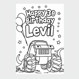 can you make me a 20 page colouring book for a 3 year old boy. His name is Levi. I'll add a photo of him here to be used that can be used in the pages. This is for his 3rd birthday. Can you say Happy 3rd Birthday Levi on the cover page please? Can you make some page with just the photos for him to colour in? Also some pages with Spiderman, the Hulk, monster trucks, Bluey and dinosaurs please? Make them printable to A4 size. do you need any more info?