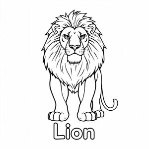 a very realistic Lion, and add under it its name