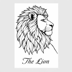 Sure! Here's a detailed prompt for a realistic and professional lion coloring book illustration:

---

Prompt:
Create a highly detailed and realistic line drawing of a majestic lion in profile view, with its mane flowing elegantly to enhance a regal and luxurious appearance. The lion's expression should be noble and serene, with fine details on the face, fur, and body. The mane should be intricately drawn with a sense of volume and texture, emphasizing the lion's grandeur. Beneath the lion, include the name "The Lion" in an elegant, bold font that complements the lion's dignified posture. The design should be clean and crisp, suitable for a professional-level coloring book.