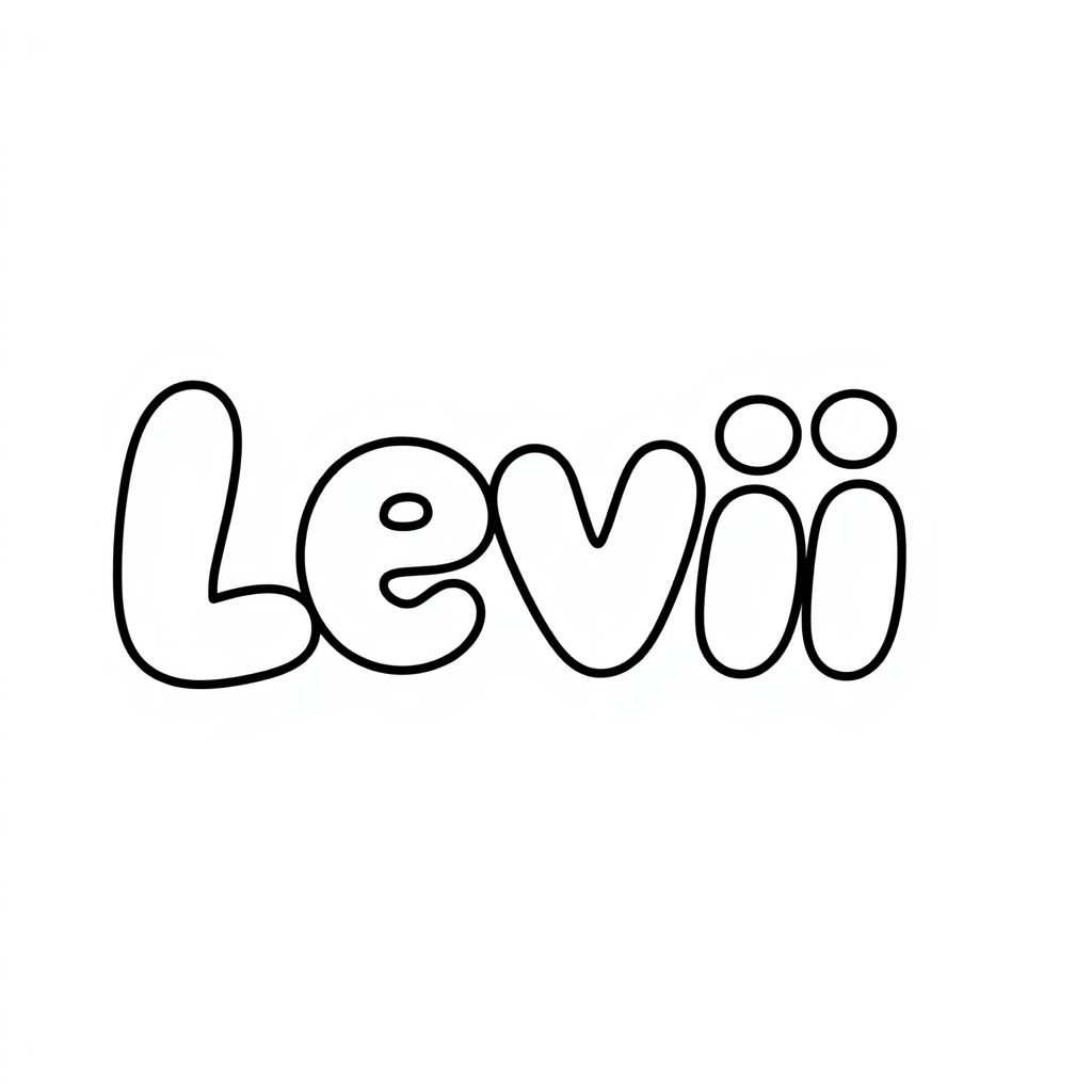 "LEVI" in bubble letters