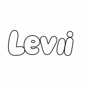 "L E V I" in bubble letters