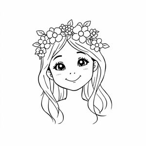 Young girl wearing a flower crown