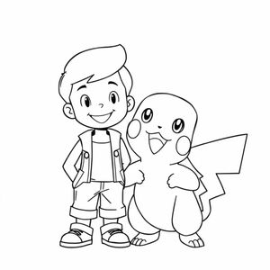 Young boy is friends with Pokemon