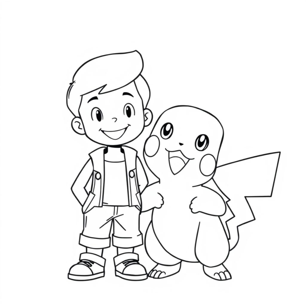 Young boy is friends with Pokemon
