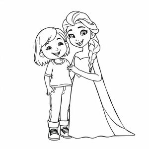 Young girl is friends with elsa from frozen