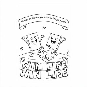 Adult Coloring Page with words "No matter the hand you've been dealt in life, no matter how hard things might be for you, if you can learn to find the light in whatever dark situation you're going through and you can learn to laugh at the things that should make you miserable, INCLUDING YOURSELF, that is how you WIN LIFE and you will be a significantly happier person. If you can laugh in the face of adversity."
 