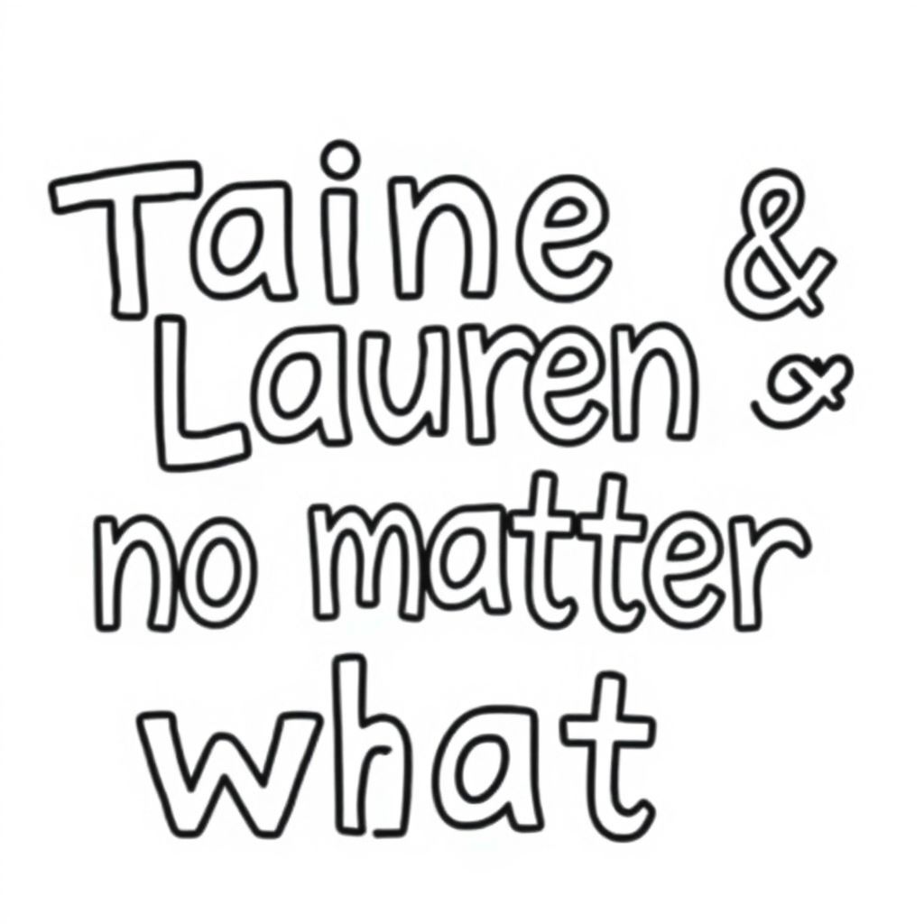 The words “Taine & Lauren no matter what” not coloured in 