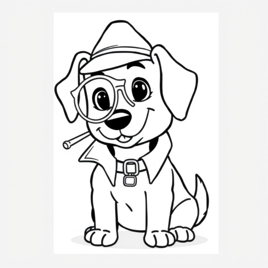 dog coloring page a detective dog
