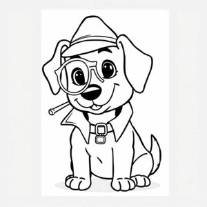dog coloring page a detective dog
