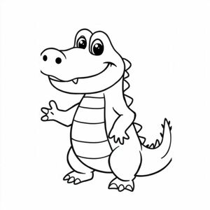 coloring book page color by numbers (number only use 1-10 for kindergartens)A cute looking alligator 