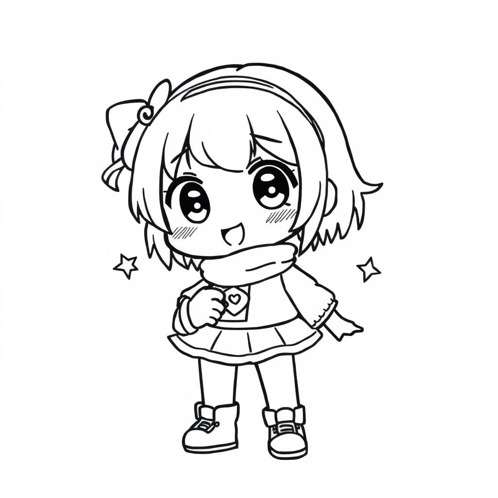 Manga style, black and white, detailed with bold black lines. 

subject: Menhera chan