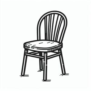 Bản vẽ đen trắng của một chiếc ghế 2